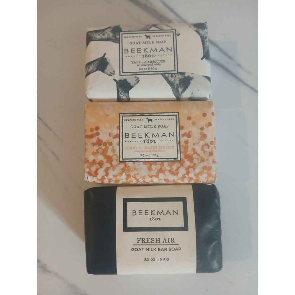 Lot Of  3 New Beekman 1802 Goat Milk Soap Bars 3.5oz